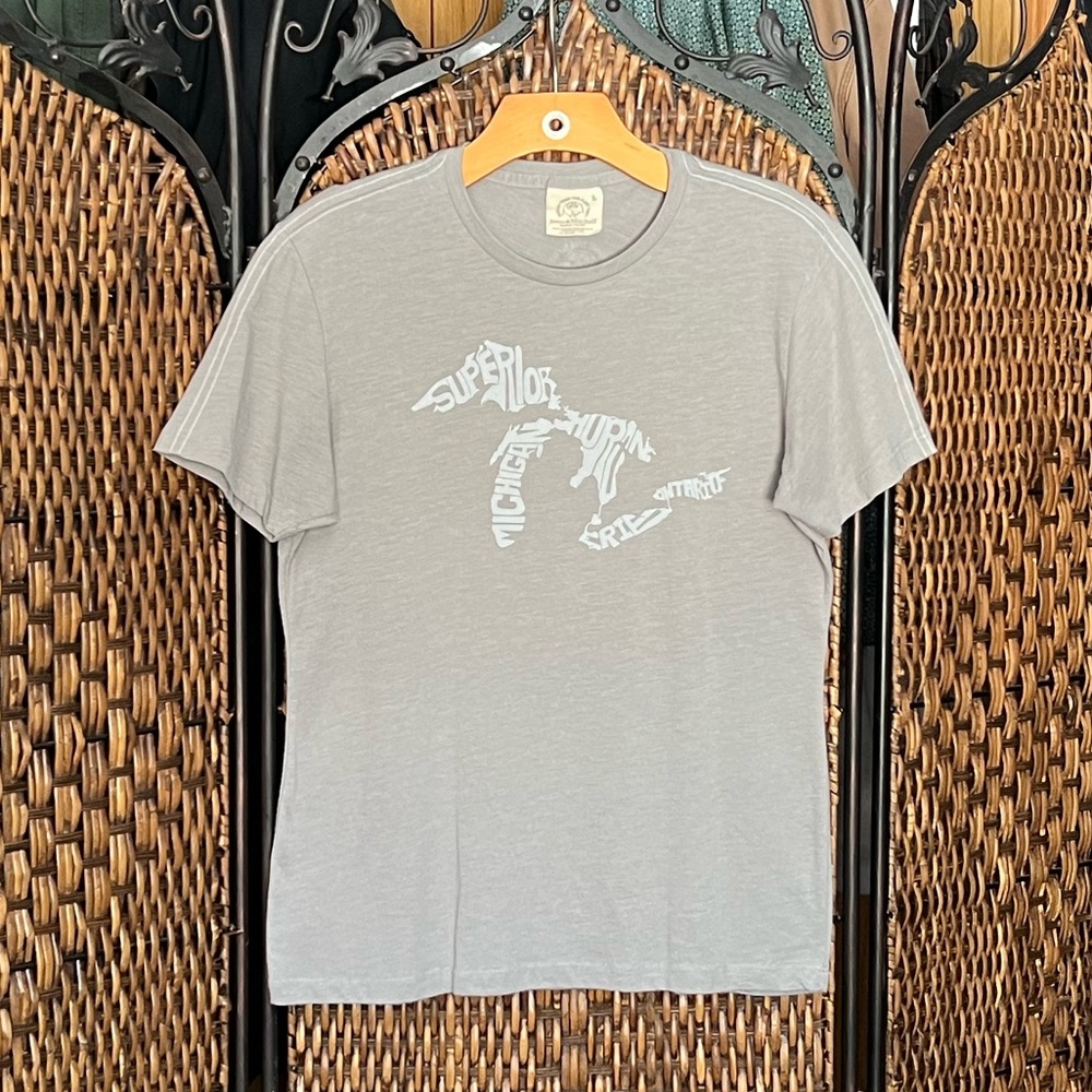 L Jones & Mitchell Organic Cotton Blend Gray Tee Men’s